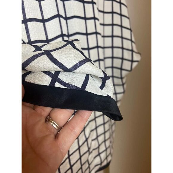 Isabel Marant Etoile White Check Silk Blouse Sz. 40 (US L/8) - Picture 6 of 9